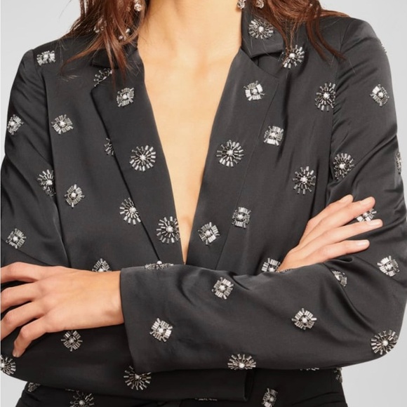 Ramy Brook Willa Black Embellished Blazer *OVERSIZED* - Picture 3 of 10